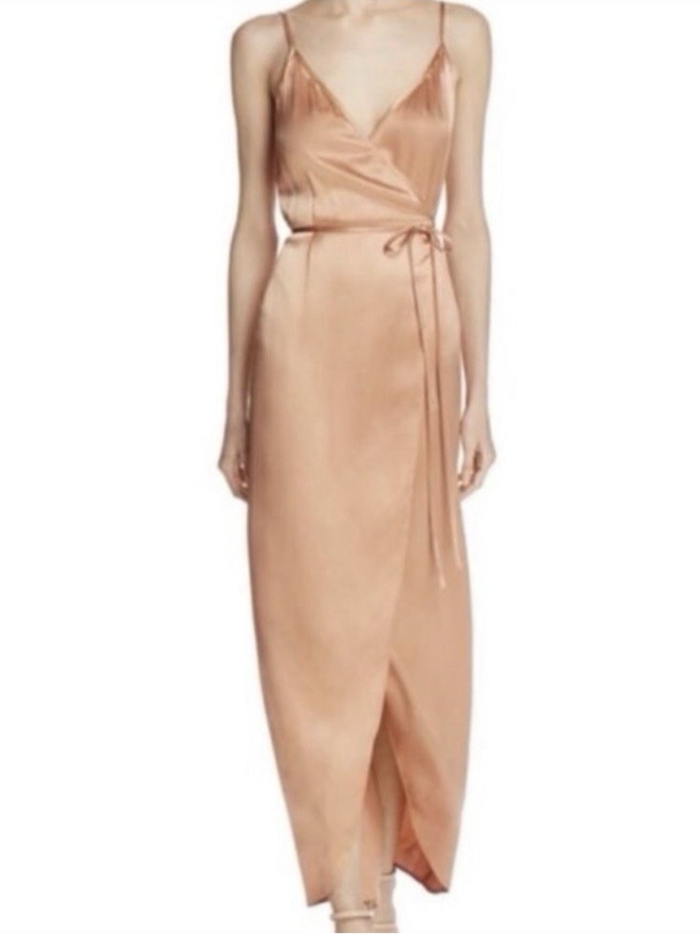 WAYF Tegan Satin Wrap Dress - Picture 4 of 9